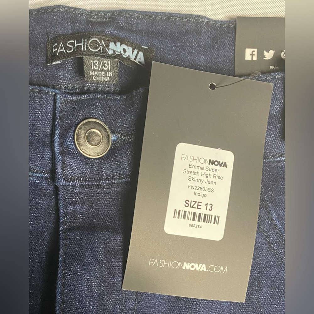Emma Super Stretch High Rise Skinny Jean - Indigo - Picture 6 of 6